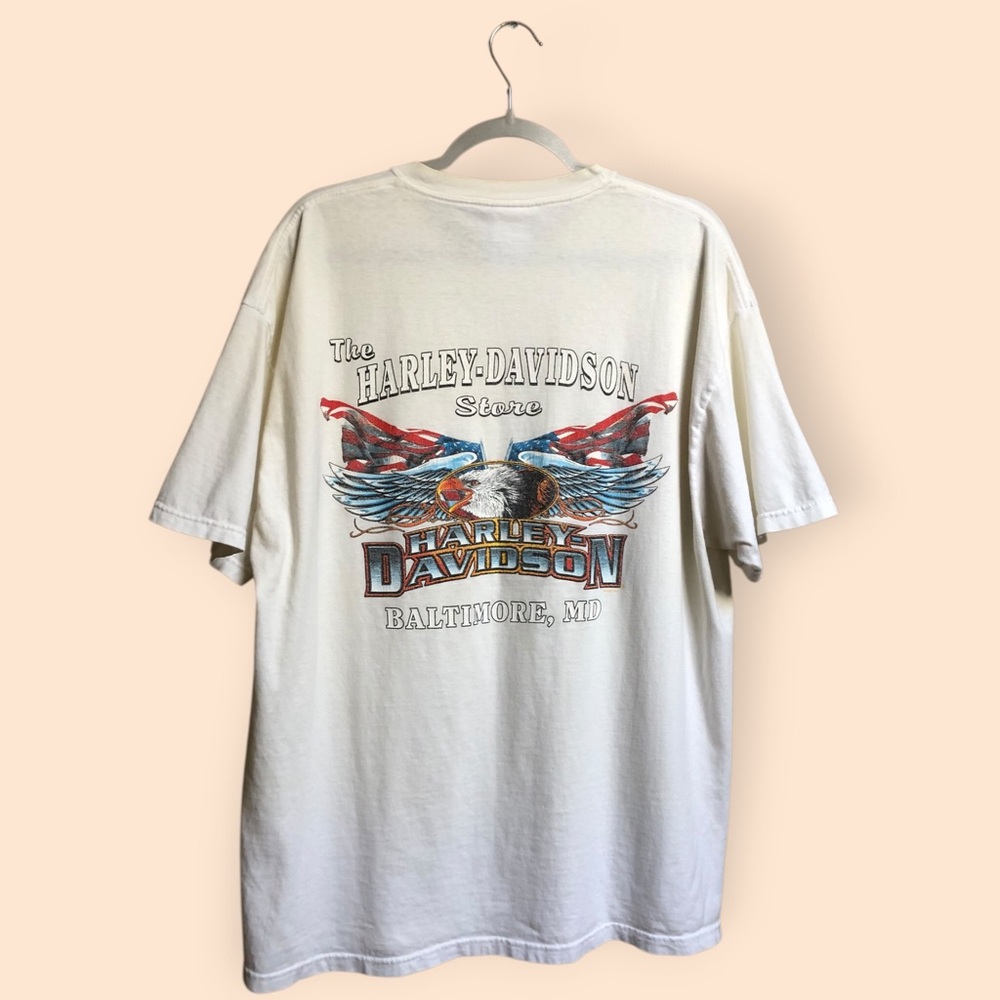 Vintage 2003 Harley Davidson Motorcycles Baltimore Maryland Pocket Tee MENS XL